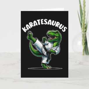 Funny Karatesaurus Dinosaur T Rex In Karate Gi Bla Card