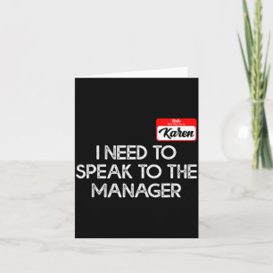 Funny Karen Halloween Costume Speak To The Manager Card