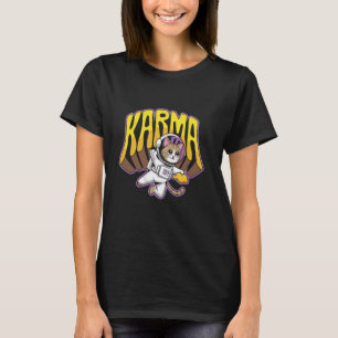 Funny Karma Cat Astronaut Space Adventure Cat Love T-Shirt