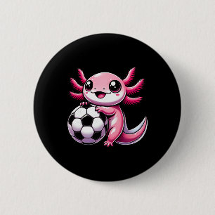 Funny Kawaii Axolotl Soccer 6 Cm Round Badge