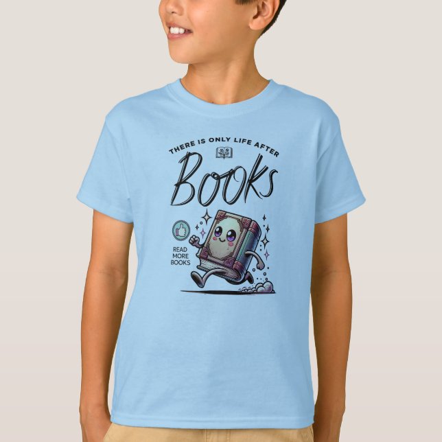 Funny Kawaii Book with quote Read more books T-Shirt (Front)