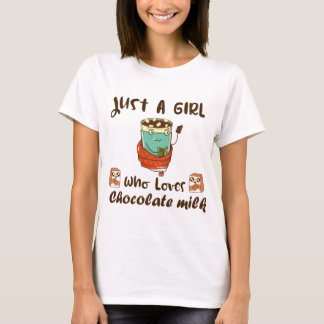 Funny kawaii chocolate milk design for girls T-Shirt