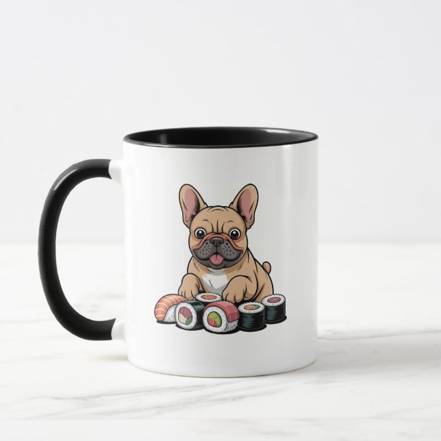 Funny Kawaii Frenchie Coffee Cup Gift for Dog Love (Left)