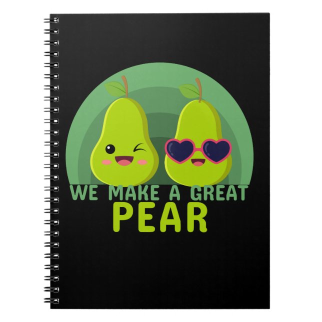 Funny Kawaii Fruit Pun Notebook (Front)
