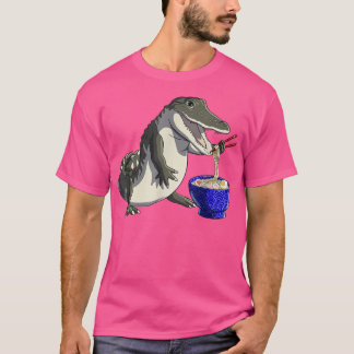 Funny Kawaii Gereen Crocodile Ramen Noodles Alliga T-Shirt