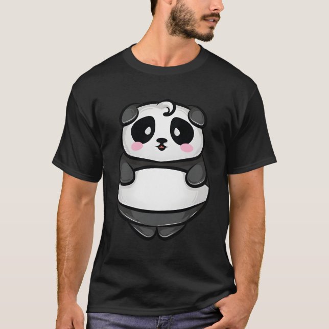 Funny Kawaii Panda Cool Black White Chinese Mother T-Shirt (Front)