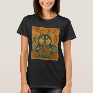 Funny Kawaii Ramen Husky Japanese Noodles Husky Ea T-Shirt