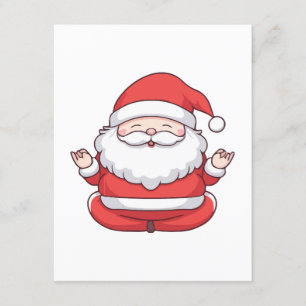 Funny Kawaii Santa Yoga Meditation Enclosure Card