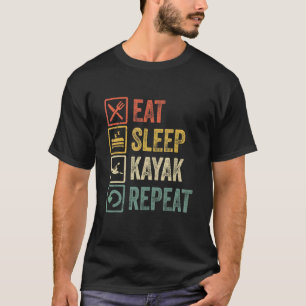 Funny Kayak Eat Sleep Kayak Repeat Retro Vintage T-Shirt