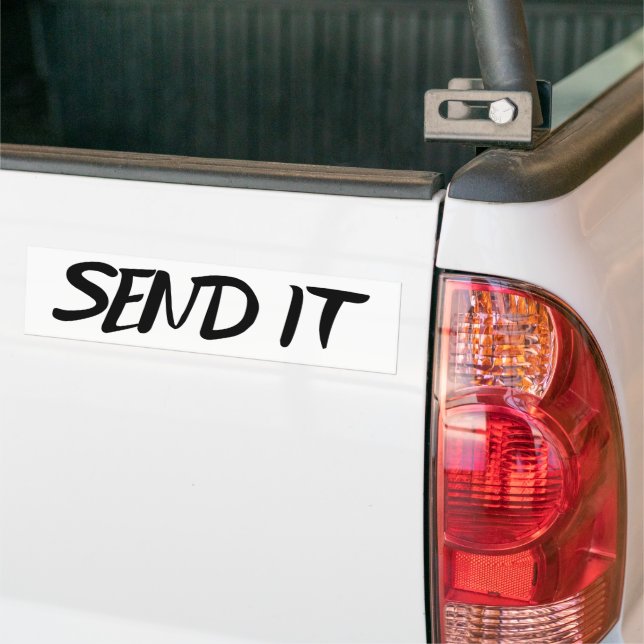 Funny Kayaking Car Decal Send It Bumper Sticker (On Truck)