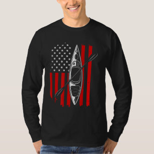 Funny Kayaking Gift For Men Women Cool American Fl T-Shirt