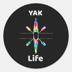 Funny Kayaking Gift Yak Life Boating Kayak Paddle  Classic Round Sticker