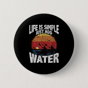 Funny Kayaking Graphic Sunset Watersports Fan 6 Cm Round Badge