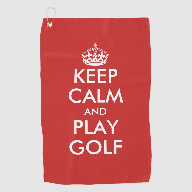 Funny keep and calm and play golf towel gift (Front)