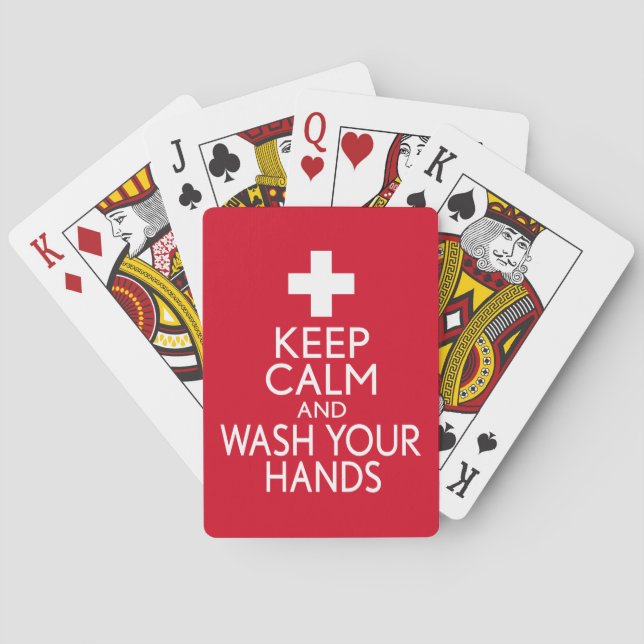 Funny - Keep Calm and Wash Your Hands Playing Cards (Back)