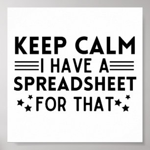 Funny Keep calm I have a spreadsheet for that Poster