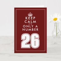 Funny keep calm meme custom 26th Birthday card
