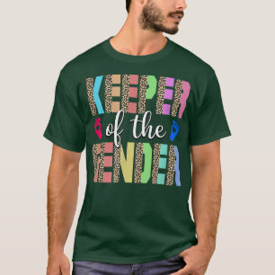 Funny Keeper of the Gender Leopard Gender Reveal P T-Shirt