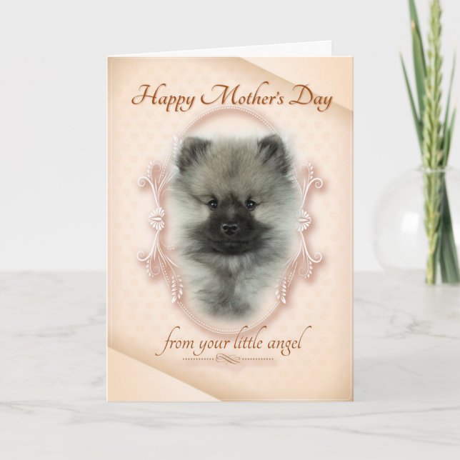 Funny Keeshond Mother's Day Card (Front)