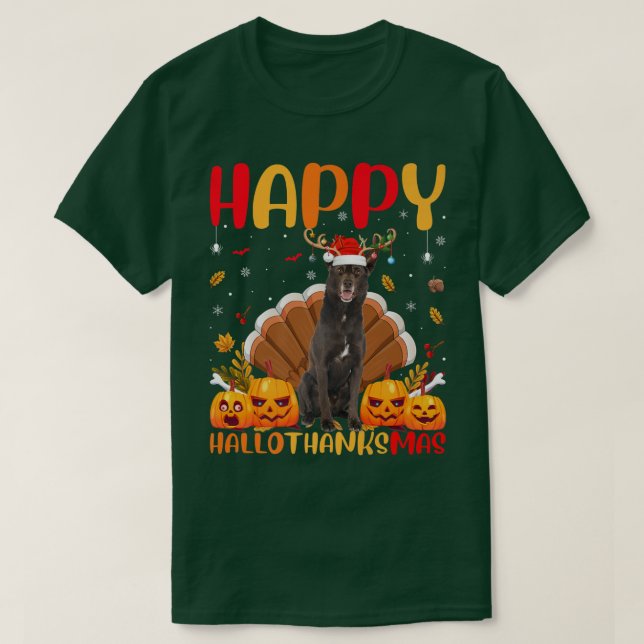 Funny Kelpie Dog Lover Happy Kelpie HelloThanksMas T-Shirt (Design Front)