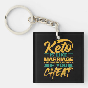 Funny Keto Diet Cheating Quote  Key Ring