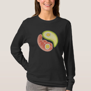 Funny Keto Diet Meat Eggs Avocado Ying Yang Zen Sy T-Shirt