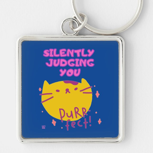 funny keychain  "PURR FECT" (Front)