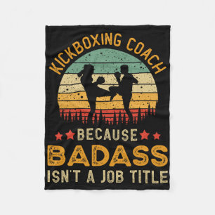 Funny Kickboxing Coach Gift For Men, D Kickboxing Fleece Blanket