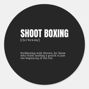 Funny Kickboxing Enthusiast Dictionary Definition Classic Round Sticker