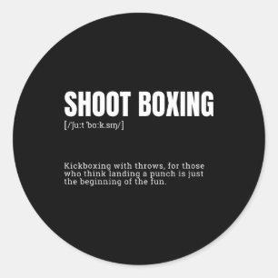 Funny Kickboxing Enthusiast Dictionary Definition Classic Round Sticker