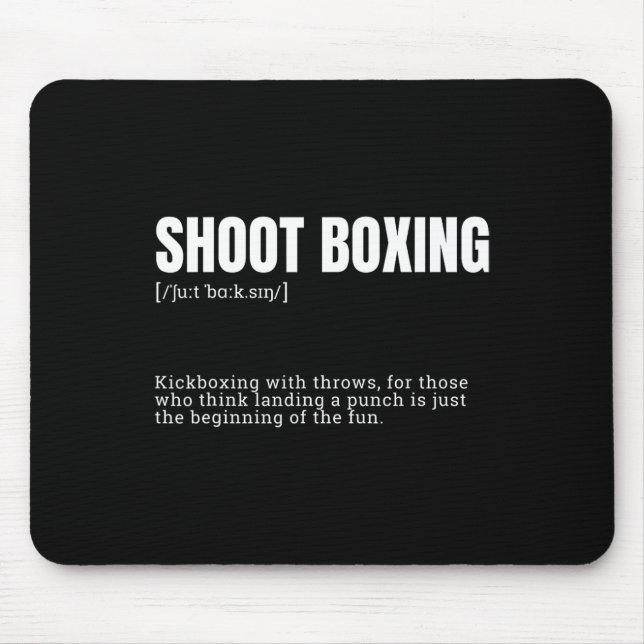 Funny Kickboxing Enthusiast Dictionary Definition  Mouse Pad (Front)
