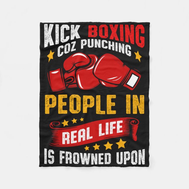 Funny Kickboxing  Fleece Blanket (Front)