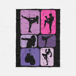 Funny Kickboxing For Girl Women Kickboxer Workout Fleece Blanket
