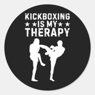 Funny Kickboxing For Men Women Kickboxer Workout E Classic Round Sticker