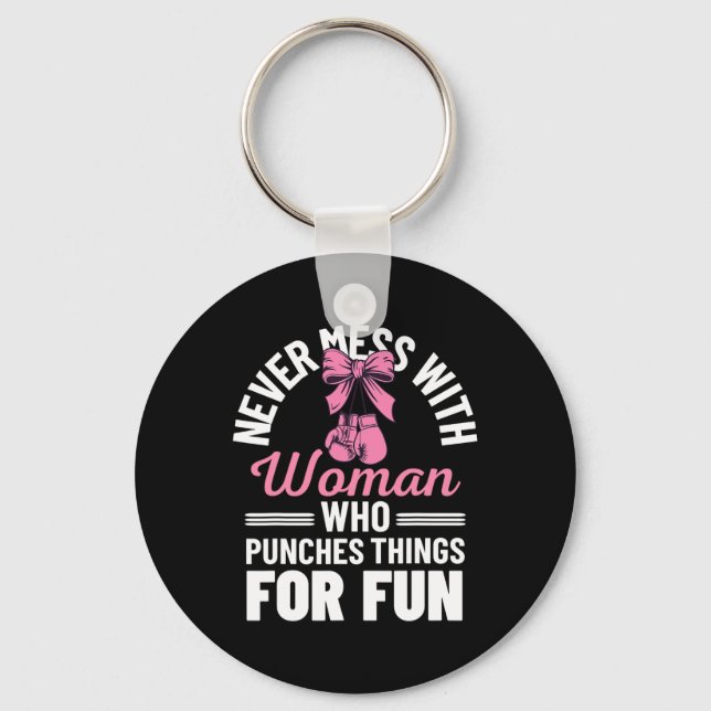 Funny Kickboxing For Men Women Kickboxer Workout E Key Ring (Front)