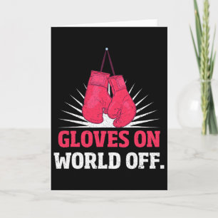 Funny Kickboxing Gloves On World Off Boxing Gloves Card