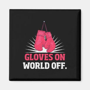 Funny Kickboxing Gloves On World Off Boxing Gloves Magnet