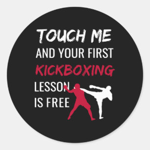 Funny Kickboxing Kick Boxing Sensei T Shirt Gift Classic Round Sticker