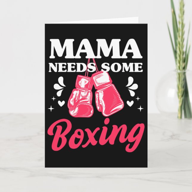 Funny Kickboxing Mama Needs Some Boxing Training G Card (Front)