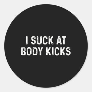 Funny Kickboxing Muay Thai Body Kicks Classic Round Sticker