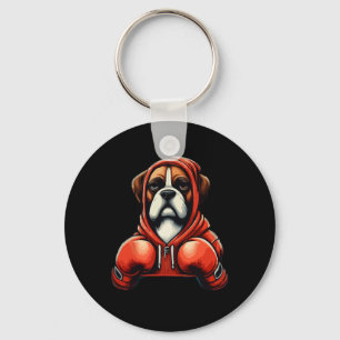 Funny Kickboxing Or Boxing Boxer Dog Men Women Key Ring