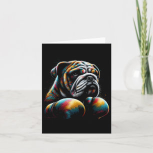 Funny Kickboxing Or Boxing Bulldog Dog For Men Wom Card