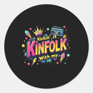 Funny Kickin' It With My Kinfolk Family Reunion Su Classic Round Sticker