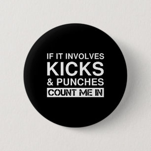 Funny Kicks And Punches Kickboxing 6 Cm Round Badge