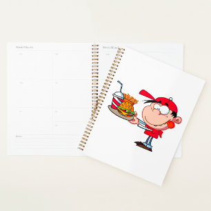 Funny Kid Fast Food Lover Burger, Fries and Drink  Planner