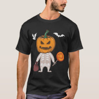 Funny Kid Skeleton Pumpkin Head Candy
