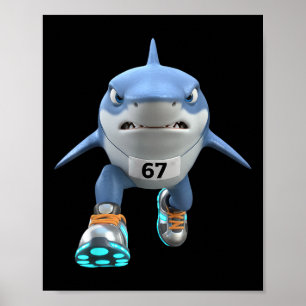 Funny Kids 67 Meme Tralalero Tralala Runner Italia Poster