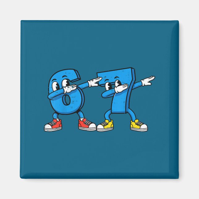 Funny Kids 6 7 Meme Dab Numbers Magnet (Front)
