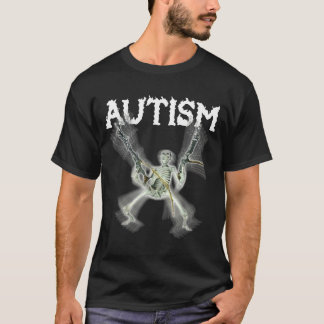 Funny Kids Autism Skeleton Meme T-Shirt