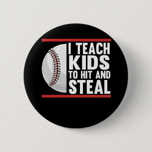 Funny Kids Baseball Coach 6 Cm Round Badge